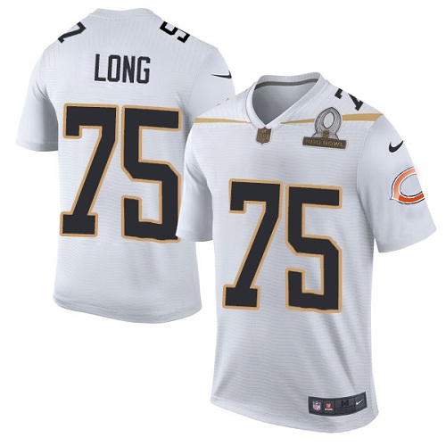 Men's Elite Kyle Long Nike Jersey White - #75 Team Rice 2016 Pro Bowl NFL Chicago Bears